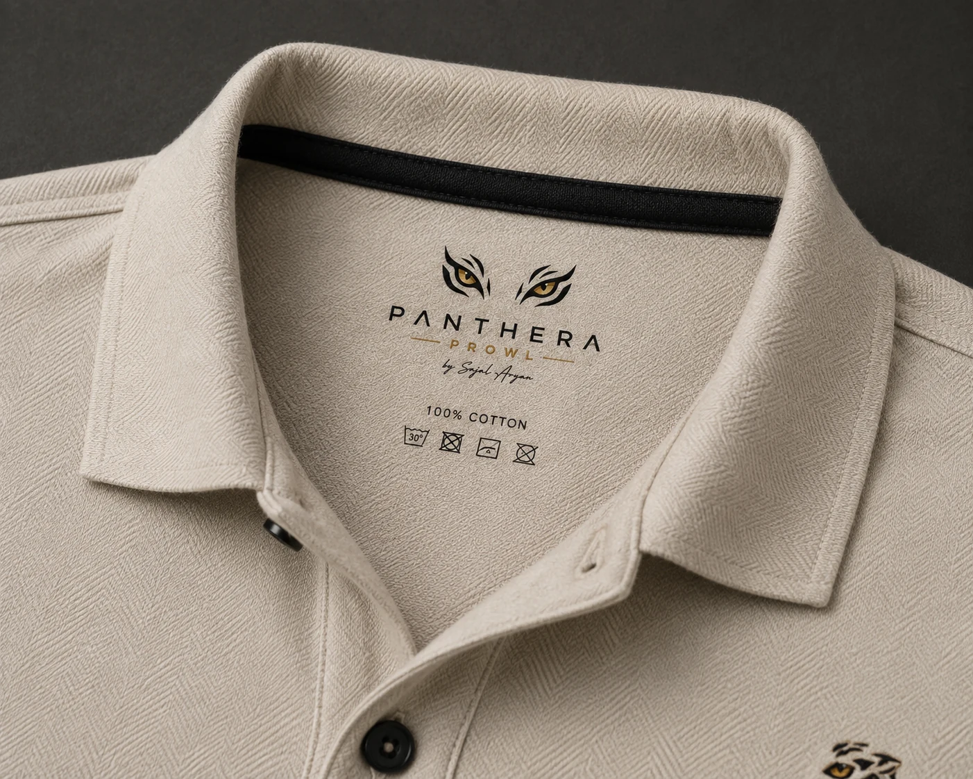 Silent Prowl Tiger Eyes Textured Polo - Jacquard Weave